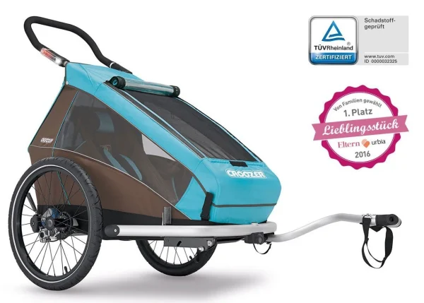 Croozer Kid Plus For 1 Ab 2016 Mit Licht Gefedert Mit Buggy-, Walker- Und Fahrrad-Opt. Sky-blue *** 1